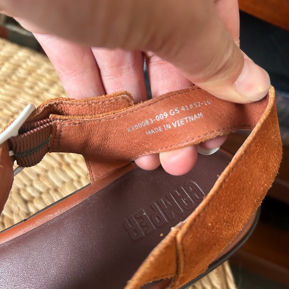 Camper Dessa Women's Size 41/10 Leather  Platform Sandals Shoes Orange Brown - Picture 9 of 9